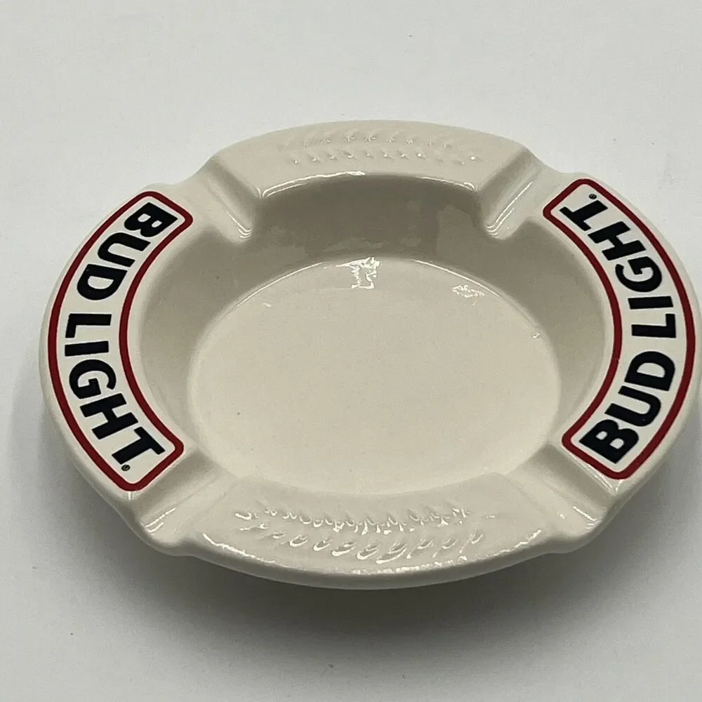 Vintage Bud Light Ceramic Ashtray By Haeger USA New Old Stock Bar Man lot of 2